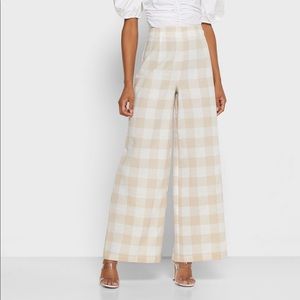 F21 Forever21 Buffalo Plaid / Gingham Wide Leg Pant